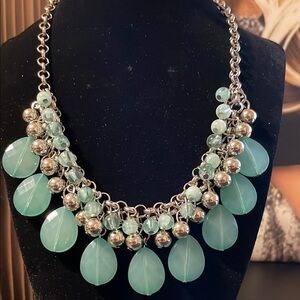 Elegant Silver and Aqua Necklace